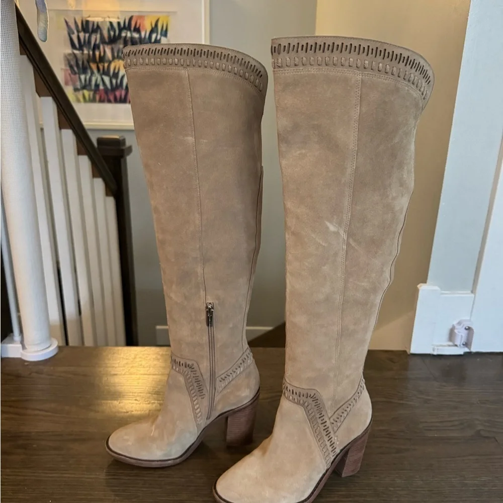 Vince Camuto Madolee Tan Knee-High Women's Suede Boots